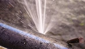 Underground supply pipe burst and spraying water, a common cause of hidden slab leaks in Tampa homes